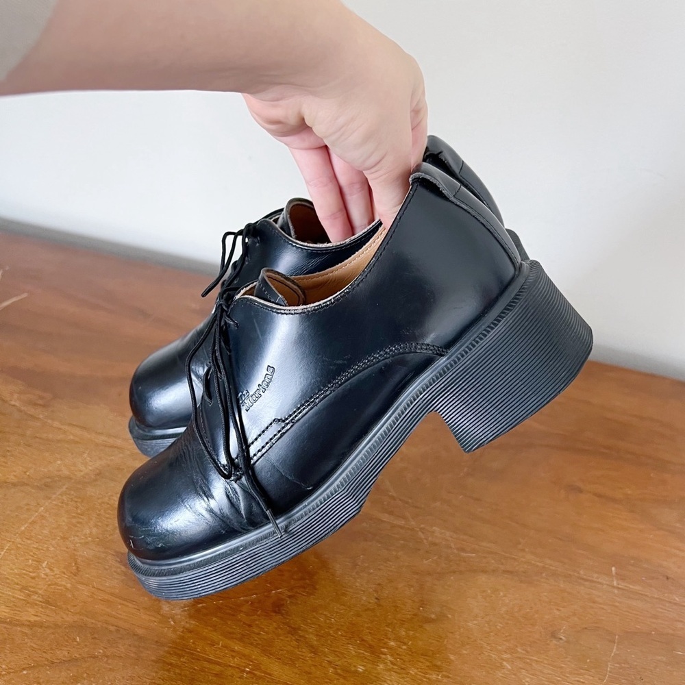Dr Martens Vintage 8461 Oxford Gibson Black Leather Square Toe Platform Mie View 6